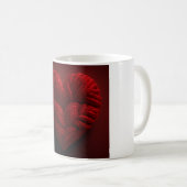 Schönes Valentinstag-Herz aus rotem Garn Kaffeetasse (VorderseiteRechts)