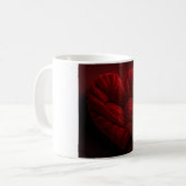 Schönes Valentinstag-Herz aus rotem Garn Kaffeetasse (Vorderseite Links)