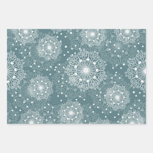 schönes Verpackungspapier mit Schneeflocken im Win Geschenkpapier Set (Vorderseite 3)
