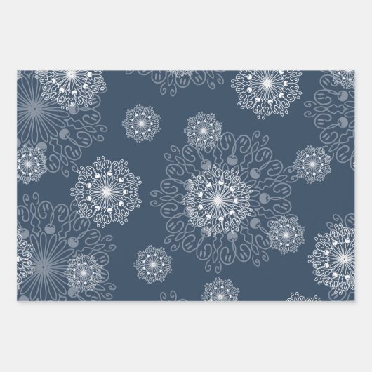 schönes Verpackungspapier mit Schneeflocken im Win Geschenkpapier Set (Vorderseite 3)