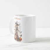 Schönes verzaubertes Mädchen: Halloween-Hexenmeist Kaffeetasse (Vorderseite Links)