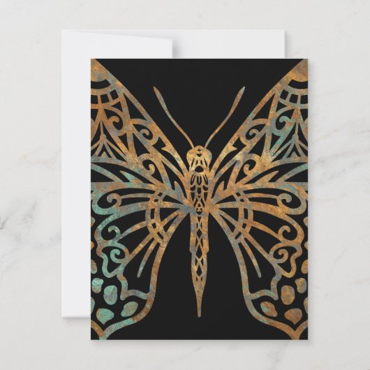 Schönes Verziertes Dekorationslogo Schwarz Mitteilungskarte (Rückseite)