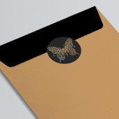 Schönes Verziertes Dekorationslogo Schwarz Runder Aufkleber