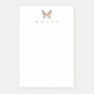 Schönes Verziertes Dekoratives Schmetterlingslogo  Post-it Klebezettel