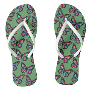 Schönes, verziertes, farbenfrohes Schmetterlingsmu Badesandalen