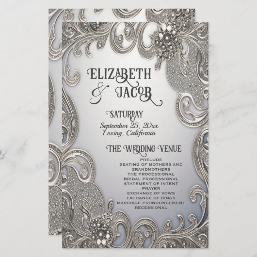 Schönes Verziertes Hochzeitspapier (Vorne/Hinten)