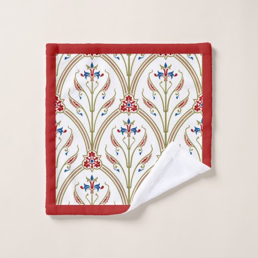 Schönes Viktorianisches Barockmuster Badhandtuch Set (Waschlappen)