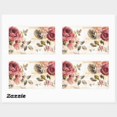 Schönes Viktorianisches Blumengemälde Rechteckiger Aufkleber (Blatt)