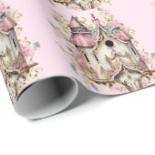 Schönes Viktorianisches Haus Wasserfarbe Geschenkpapier (Rolleneckpunkt)