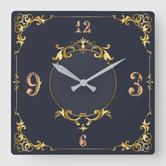 Schönes Vintag Quadratische Wanduhr (Vorderseite)