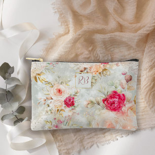Schönes vintage Blumenmonogramm  Zubehörtasche
