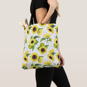 Schönes vintage Wasserfarben Sonnenblumenmuster Tasche
