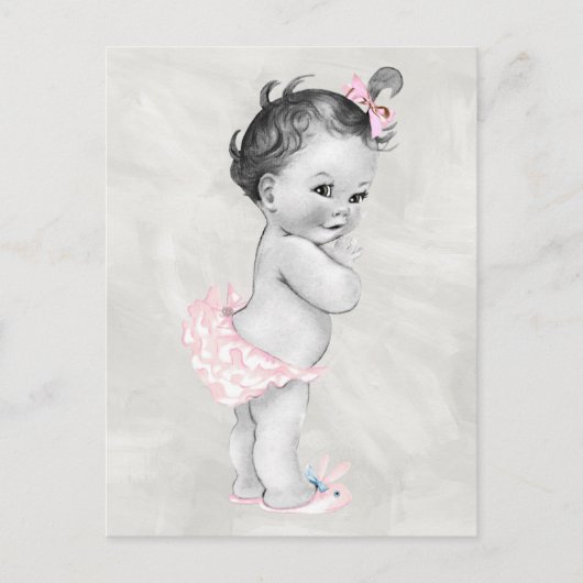 Schönes Vintages Baby Girl Postkarte (Vorderseite)