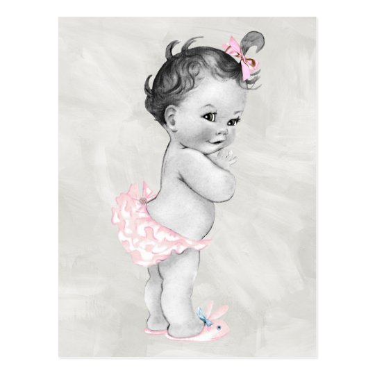 Schones Vintages Baby Madchen Postkarte Zazzle De