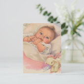 Schönes Vintages Baby Postkarte (Stehend Vorderseite)