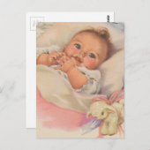 Schönes Vintages Baby Postkarte (Vorne/Hinten)