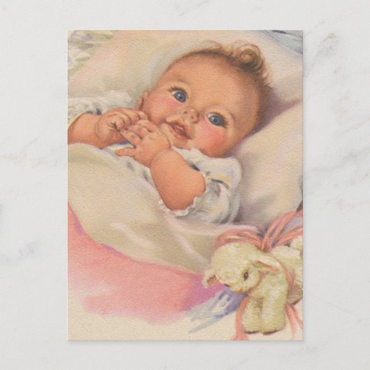 Schönes Vintages Baby Postkarte (Vorderseite)