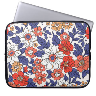 Schönes Vintages Blumenmuster in kleinem Realisti Laptopschutzhülle