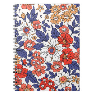 Schönes Vintages Blumenmuster in kleinem Realisti Notizblock