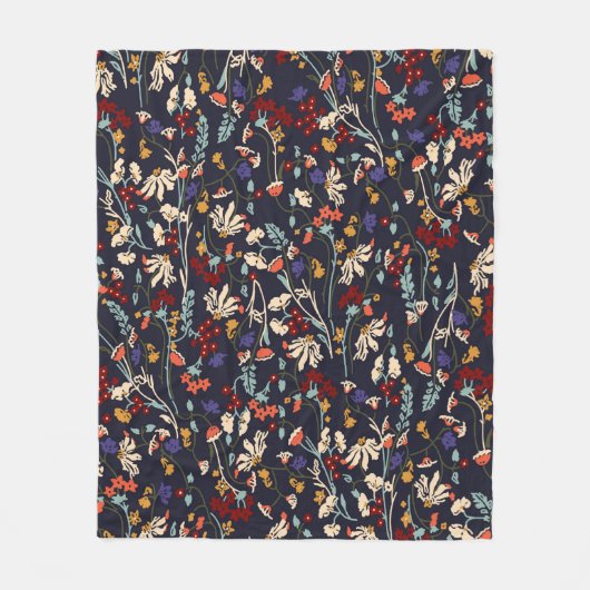 Schönes Vintages Blumenmuster in vielen Varianten Fleecedecke (Vorderseite)