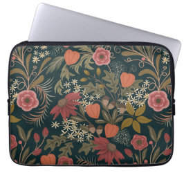 Schönes Vintages Blumenmuster Laptopschutzhülle