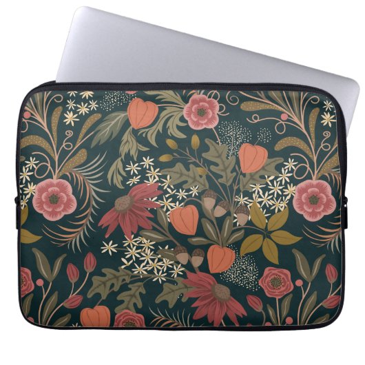 Schönes Vintages Blumenmuster Laptopschutzhülle (Vorderseite)
