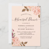 Schönes Vintages Blush Floral Probe Abendessen Einladung (Vorderseite)