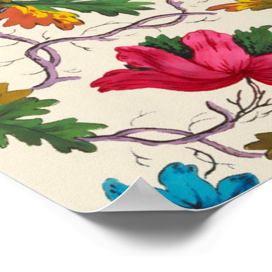 Schönes Vintages botanisches Illustrationspopster Poster (Ecke)