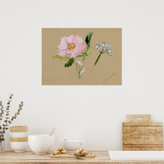 Schönes Vintages botanisches Illustrationspopster Poster (Küche)