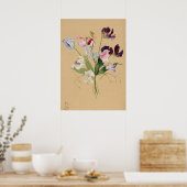 Schönes Vintages botanisches Illustrationspopster Poster (Küche)