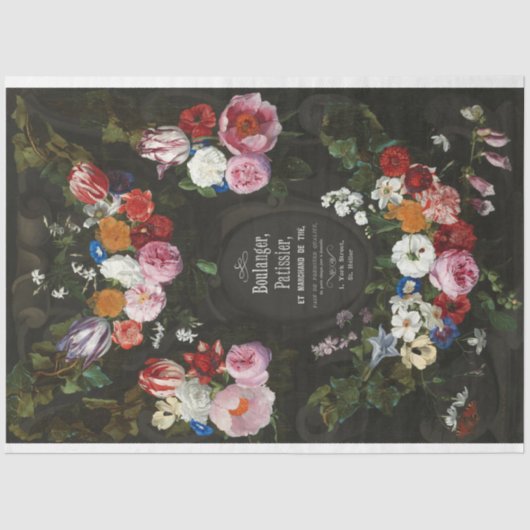 Schönes Vintages Deko-Papier von Florals Seidenpapier (Vorderseite)