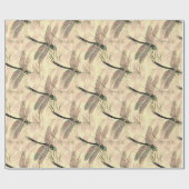 Schönes Vintages Dragonfly-Muster Geschenkpapier (Flach)