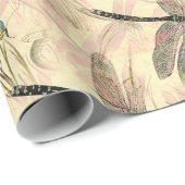 Schönes Vintages Dragonfly-Muster Geschenkpapier (Rolleneckpunkt)