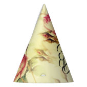 Schönes Vintages florales Glück zum Geburtstag Partyhütchen (Links)