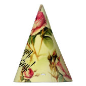 Schönes Vintages florales Glück zum Geburtstag Partyhütchen (Rechts)