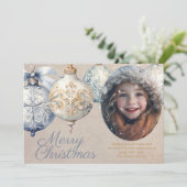 Schönes Vintages Foto Feiertagskarte (Stehend Vorderseite)