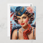 Schönes Vintages Girl Portrait Postkarte (Vorne/Hinten)