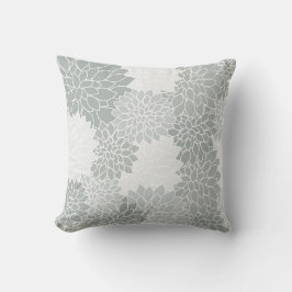 Schönes Vintages Graues Dahlias-Pattern-Kissen Kissen