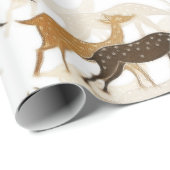 Schönes Vintages Hirschmuster Geschenkpapier (Rolleneckpunkt)