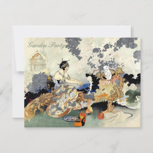 Schönes Vintages japanisches Einladung (Vorderseite)