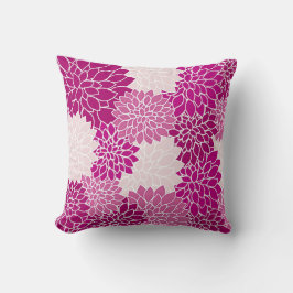 Schönes Vintages Magenta Dahlias Pattern Pillow Kissen