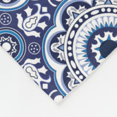 💙 🤍 Schönes Vintages Mittelmeer Azulejos Fleecedecke (Ecke)