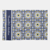 💙 💛 Schönes Vintages Mittelmeer Azulejos Geschirrtuch (Horizontal)