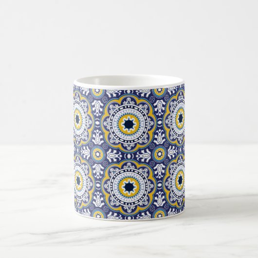 💙 💛 Schönes Vintages Mittelmeer Azulejos Kaffeetasse (Mittel)