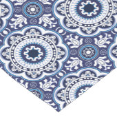 💙 🤍 Schönes Vintages Mittelmeer Azulejos Kurzer Tischläufer (Ecke)