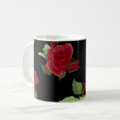 Schönes, Vintages, nahtloses Blumenmuster mit rosa Kaffeetasse (Vorderseite Links)