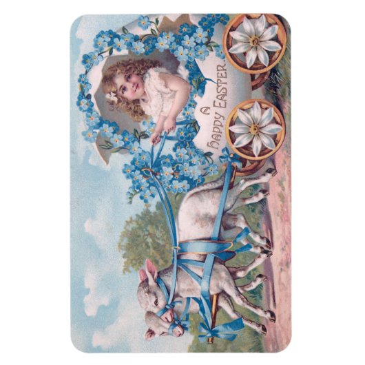 Schönes Vintages Ostern Magnet (Vertikal)