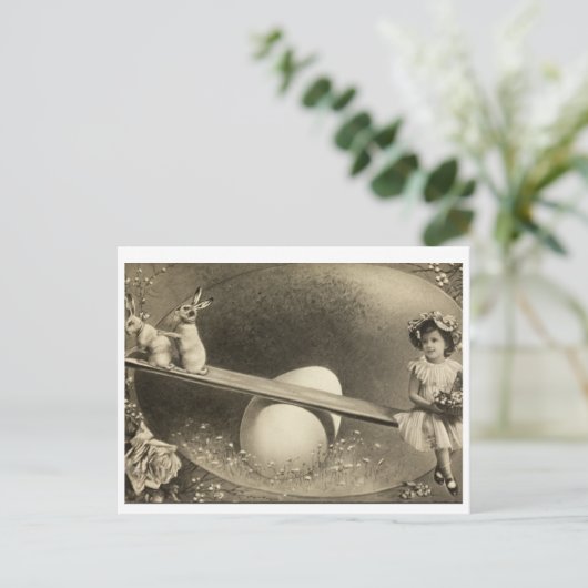 Schönes Vintages Ostern Postkarte (Stehend Vorderseite)