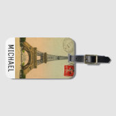 Schönes Vintages Pariser Monogramm Gepäckanhänger (Vorderseite (Horizontal))