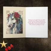 Schönes Vintages Pferd mit Rahmen Weihnachten